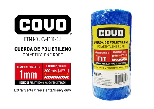 [8-982] GUARAL 1MM x 200 MTS AZUL COVO 8-982