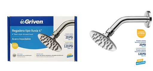 [9-022] REGADERA REDONDA 4" GRIVEN 9-022