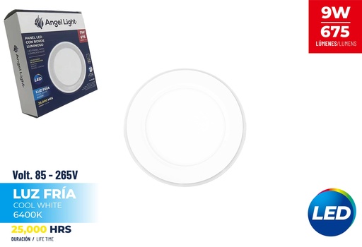 [9-115] PANEL LED EMP RED C/BORDE LUMINOSO 9W ANGEL L 9-115