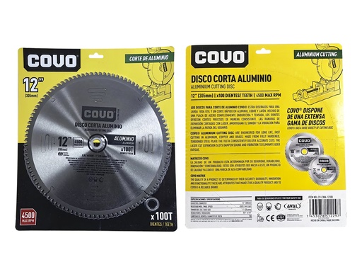 [9-118] DISCO P/CORTAR ALUMINIO 12" 100D COVO 9-118