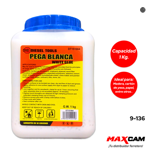 [9-136] PEGA BLANCA 1KG DIESEL TOOLS 9-136