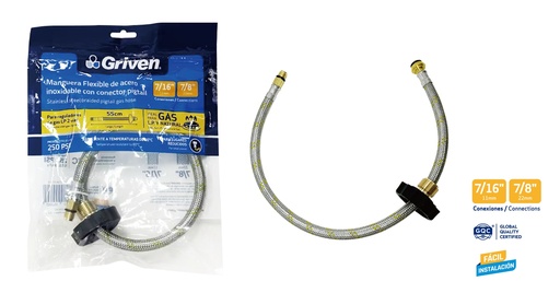 [9-139] MANGUERA ACERO INOX P/GAS GRIVEN 9-139