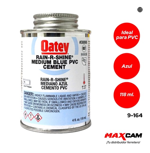 [9-164] PEGA SOLDAR CONDIC HUM AZUL 1/32 OATEY 118ml 9-164