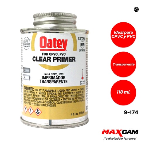 [9-174] LIMPIADOR PRIMER TRANSPARENTE 1/32 OATEY 118ml 9-174