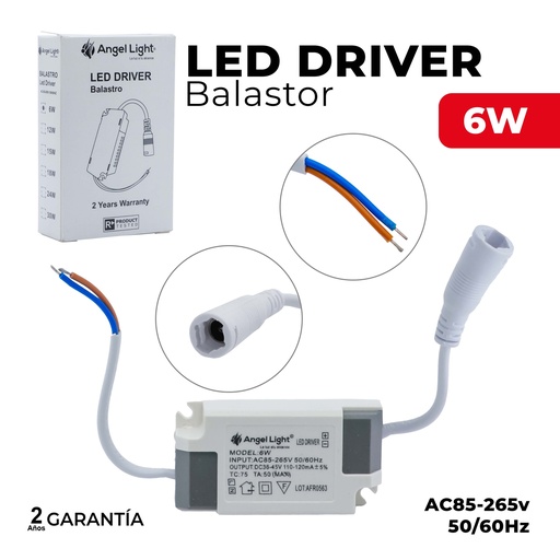[9-177] BALASTRO P/LAMPARA LED 6W ANGEL LIGHT 9-177