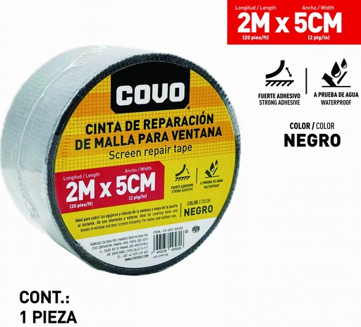 [9-179] CINTA P/REPARACION DE MALLA MOSQUITERO 2MTS x 5CM COVO 9-179