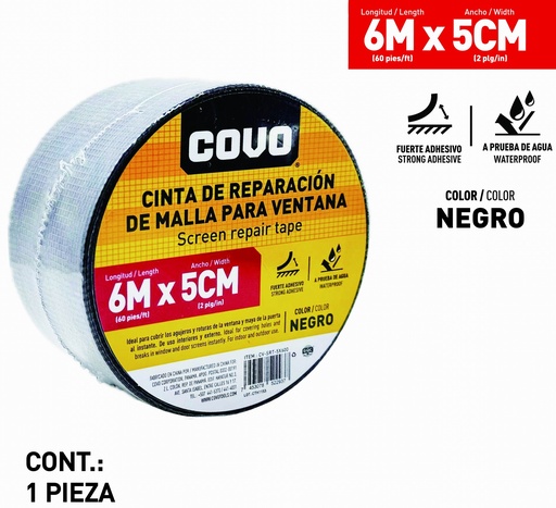 [9-180] CINTA P/REPARACION DE MALLA MOSQUITERO 6MTS x 5CM COVO 9-180
