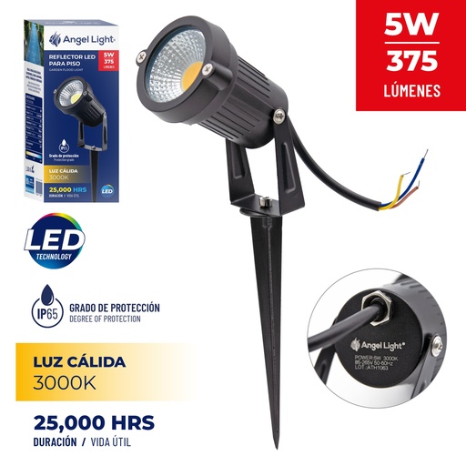 [9-182] LAMPARA LED T/ESTACA LUZ CALIDA 5W ANGEL L 9-182
