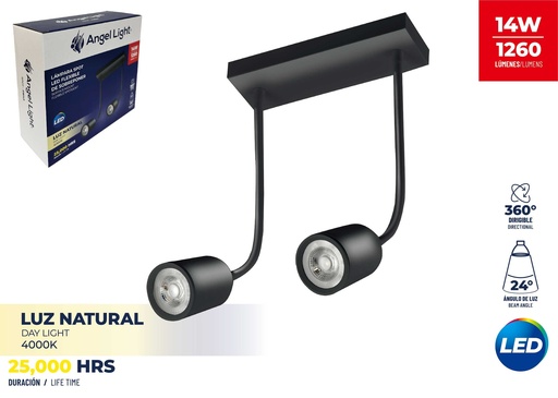 [9-184] LAMPARA LED FLEXIBLE NEGRA 14W ANGEL L 9-184