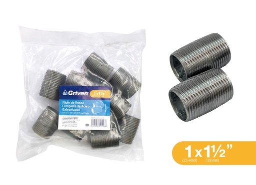 [9-189] NIPLE GALVANIZADO CORRIDO 1" GRIVEN 9-189