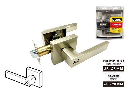 [9-206] CERRADURA C/MANILLA RECTA SATIN COVO 9-206