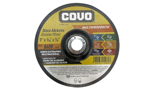 [7-021] DISCO CORTE MULTIPROPOSITO 7" x 1/16" COVO (CONCOVO) 7-021
