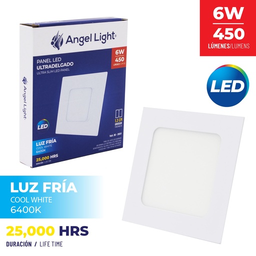 [7-023] PANEL LED EMP CUA LUZ BLANCA 6W ANGEL L 7-023