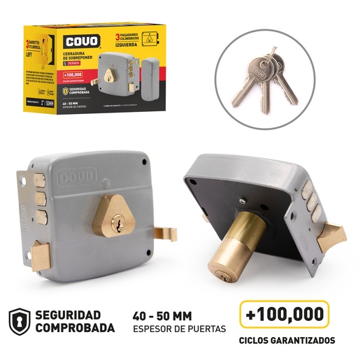 [7-028] CERRADURA CILINDRO FIJO IZQ CAJA COVO 7-028