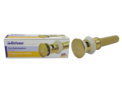 [7-045] DESAGUE LAVAMANO PUSH C/REB GRIVEN GOLD 7-045