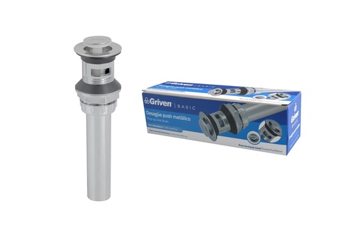 [7-057] DESAGUE LAV PLAST/CRO PUSH CON REBOS GRIVEN BASIC 7-057