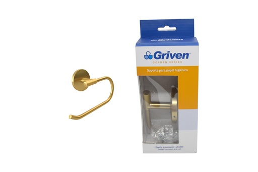 [7-068] SOPORTE P/PAPEL HIGIENICO GRIVEN GOLD 7-068
