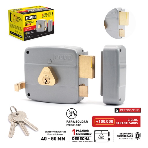 [7-082] CERRADURA CILINDRO FIJO CAJA COVO 7-082