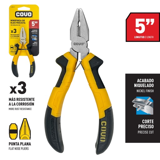 [7-115] MINI ALICATE ELECTRICISTA 5" COVO 7-115