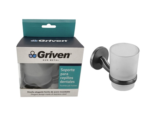 [7-126] SOPORTE P/CEPILLO GRIVEN GUN METAL 7-126