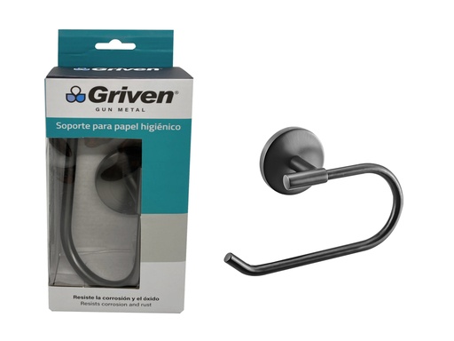 [7-127] SOPORTE P/PAPEL HIGIENICO GRIVEN GUN METAL 7-127