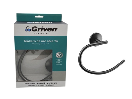 [7-128] TOALLERO DE MANO GRIVEN GUN METAL 7-128