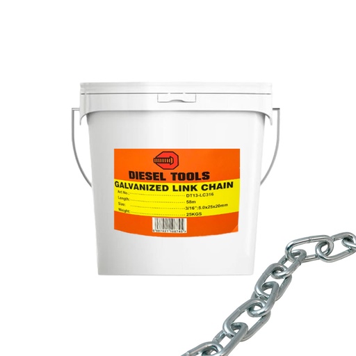 [7-161] CADENA GALVANIZADA x 3/16 x 25KG DIESEL TOOL 7-161