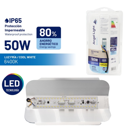 [7-206] REFLECTOR LED LIVIANO 50W 110/220V ANGEL LIGHT 7-206