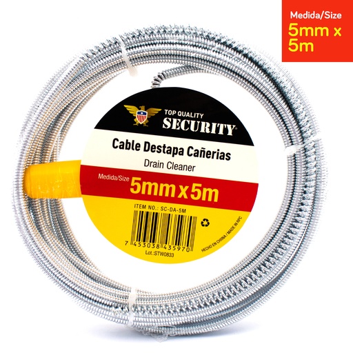 [7-231] GUAYA DESTAPA CAÑERIA 5M x 5MM SECURITY 7-231