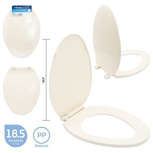[7-235] ASIENTO SANITARIO ELONGADO BEIGE GRIVEN BASIC 7-235