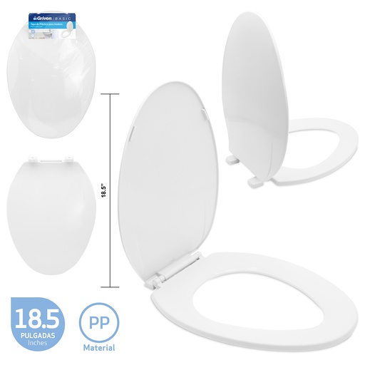 [7-260] ASIENTO SANITARIO BLANCO 19" GRIVEN BASIC 7-260