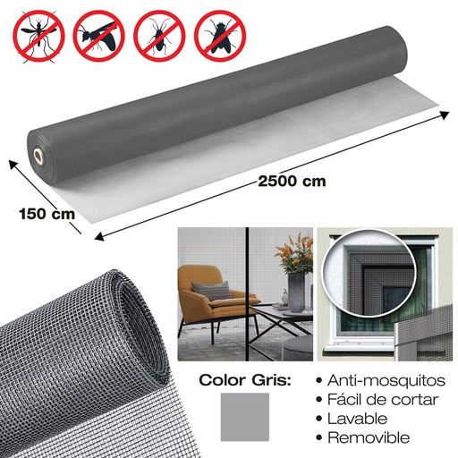 [7-276] MALLA MOSQUITERO FIBRA DE VIDRIO 1,5 x 25 MTS SECURITY 7-276