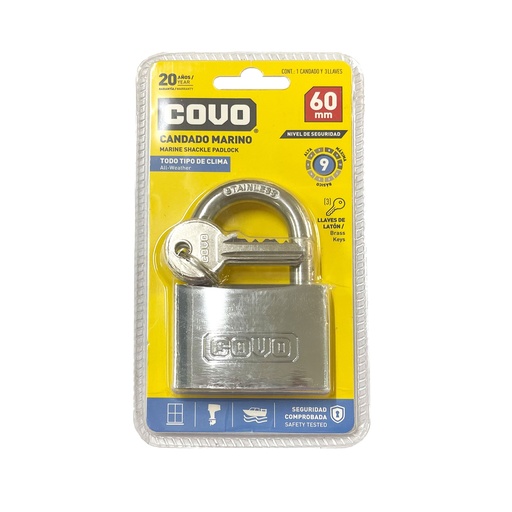 [7-302] CANDADO MARINO ARCO 60MM COVO 7-302