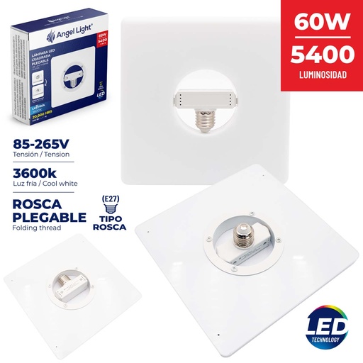 [7-327] LAMPARA LED CUADRADA 60W E27 ANGEL LIGHT 7-327 (DES)