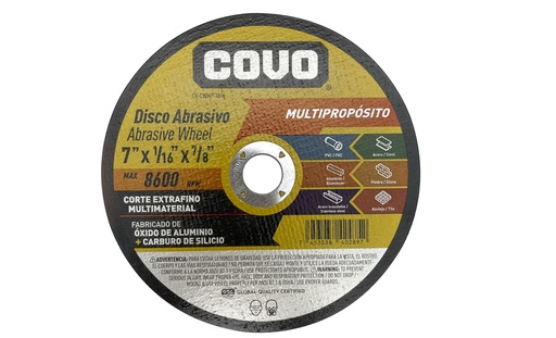 [7-379] DISCO CORTE MULTIPROPOSITO 7" x 1/16" COVO (PLANO) 7-379