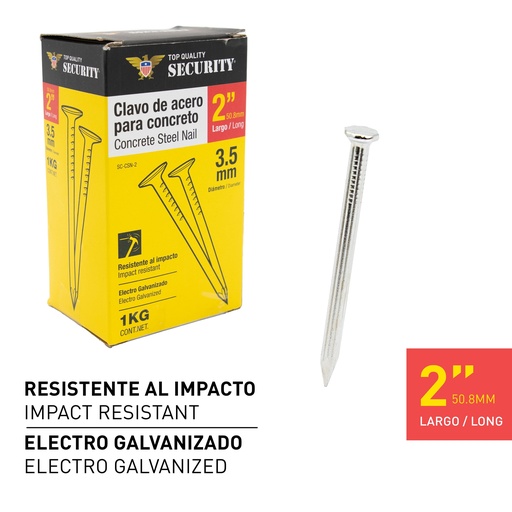 [7-430] CLAVOS CONCRETO 2" 1KG  SECURITY 7-430
