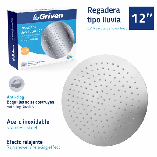 [7-440] REGADERA REDONDA 12" GRIVEN 7-440