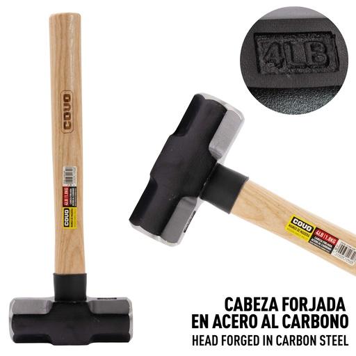 [7-491] MAZO HIERRO M/MADERA 4LBS COVO 7-491