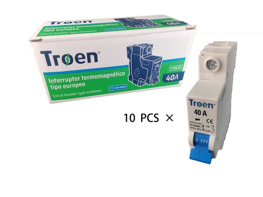 [7-553] BREAKER TERMOMAGNETICO 1P x 40 AMP TROEN 7-553
