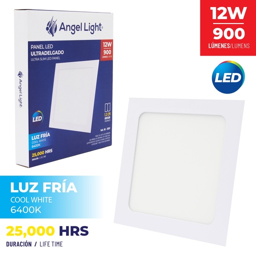 [7-564] PANEL LED EMP CUAD LUZ FRIA 12W ANGEL L 7-564