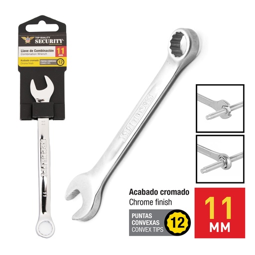 [7-600] LLAVE COMBINADA x 11MM SECURITY 7-600