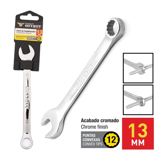 [7-602] LLAVE COMBINADA x 13MM SECURITY 7-602