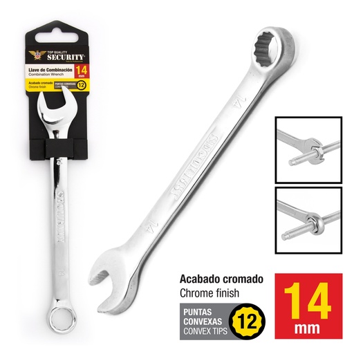 [7-603] LLAVE COMBINADA x 14MM SECURITY 7-603