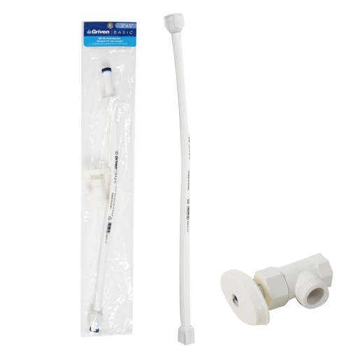[7-633] CANILLA + LLAVE DE ARRESTO 1/2" x 1/2" PVC GRIVEN 7-633