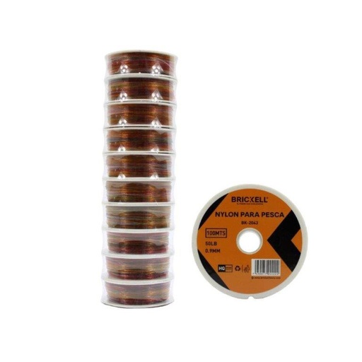 [7-688] NYLON DE PESCA 0.9MM/100M MULTICOLOR BRICKELL 7-688