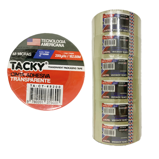 [7-738] CINTA EMBALAR TRANSPARENTE x 200Y TACKY 7-738