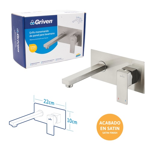 [7-749] LLAVE LAVAMANO MONOMANDO PARED GRIVEN 7-749