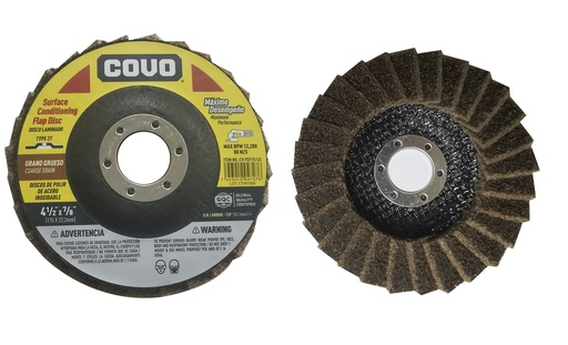 [7-856] DISCO FLAP 4 1/2" GRANO GRUESO P/ACABADO COVO 7-856