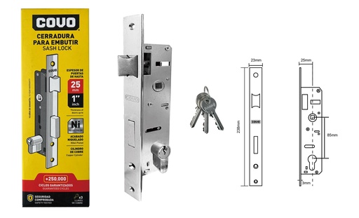 [7-899] CERRADURA EMBUTIR 25MM COVO 7-899