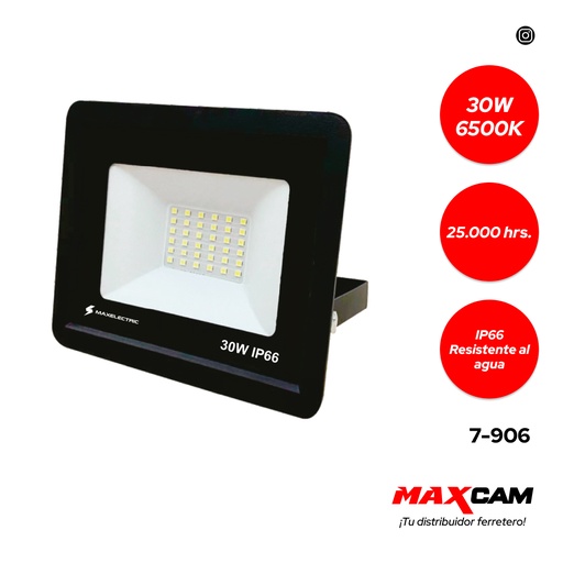 [7-906] REFLECTOR SLIM LED 30W 85V/265V MAXELECTRIC 7-906